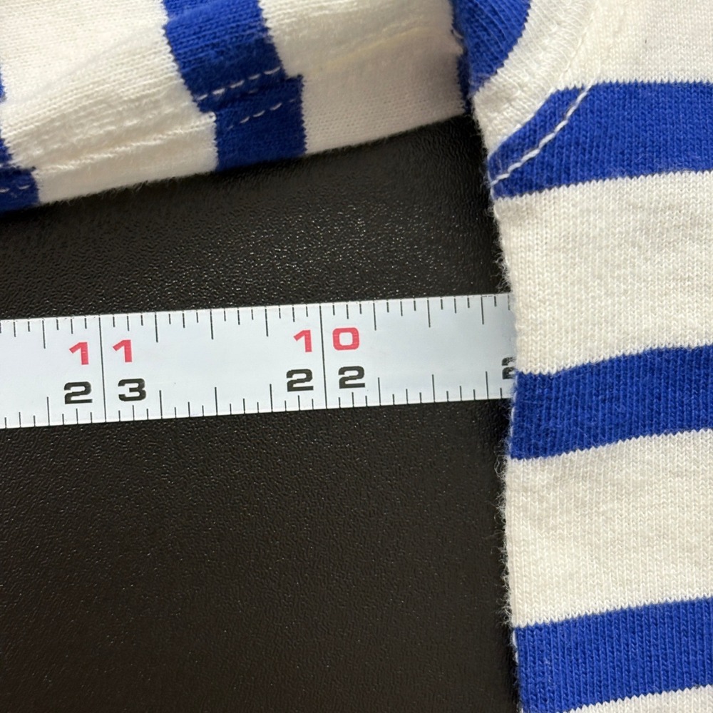 Everlane Women Long Sleeve Shirt sz M Blue White Striped Organic Cotton Boatneck - Picture 7 of 11